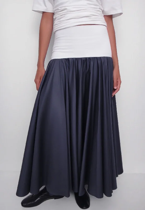 Claudia Skirt - Grey/White velvet skirt rich