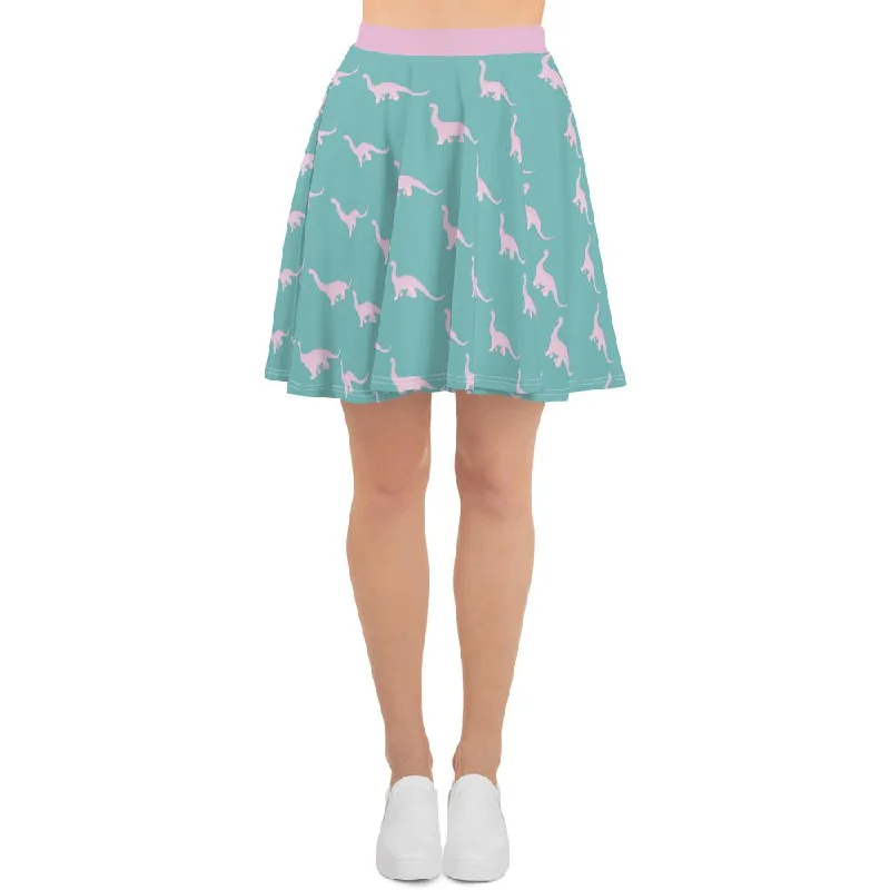 Dinosaur Skirt - Pink Brontosaurus corduroy skirt cozy