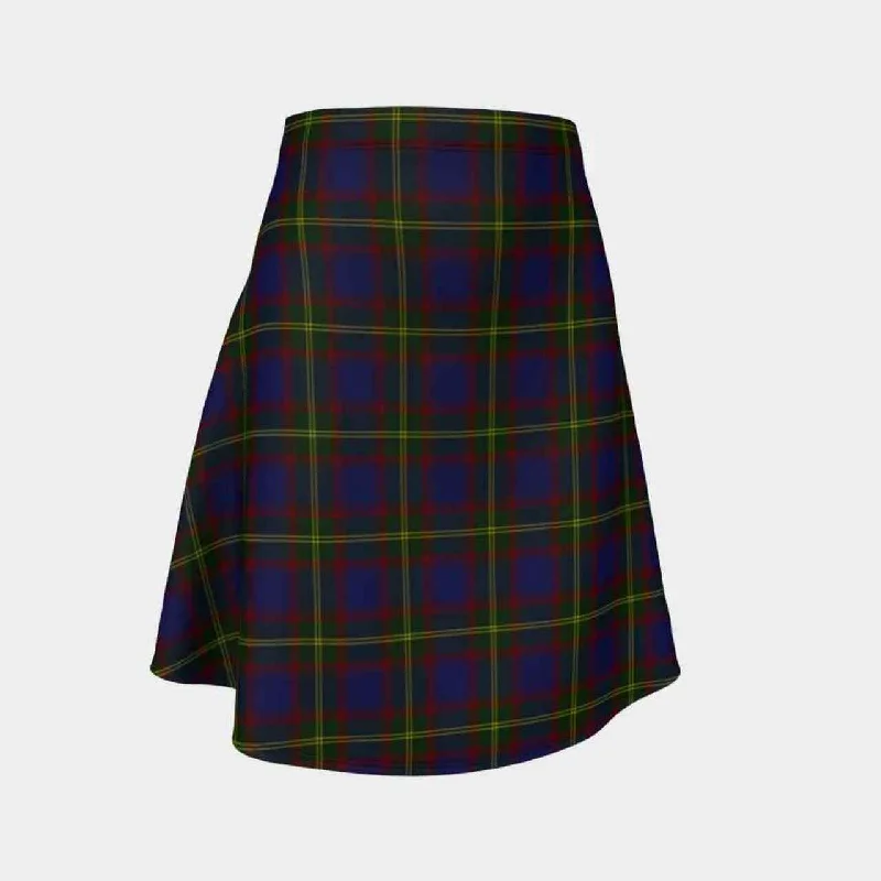 Durie Tartan Flared Skirt belted skirt waist