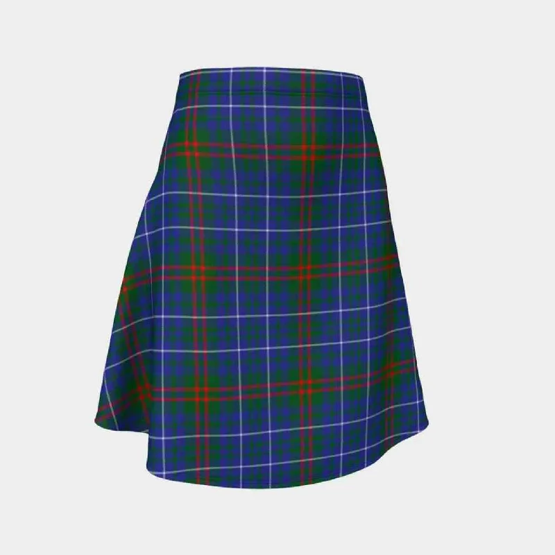 Edmonstone Tartan Flared Skirt cashmere skirt fine