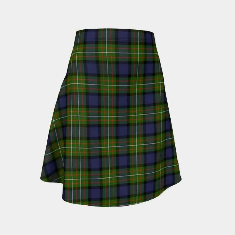 Fergusson Modern Tartan Flared Skirt floral skirt print