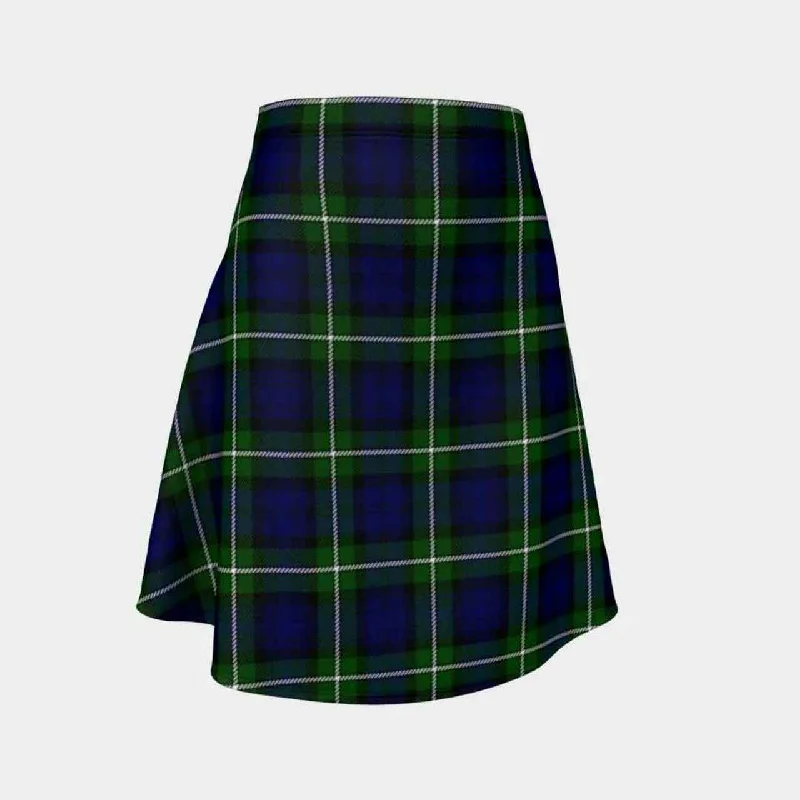 Forbes Modern Tartan Flared Skirt linen skirt relaxed