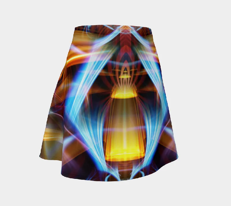 GALACTIC SPHINX FLARE SKIRT ribbed skirt waist