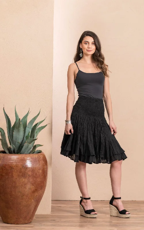 Macarena Skirt, Mini, Solid Black high slit skirt