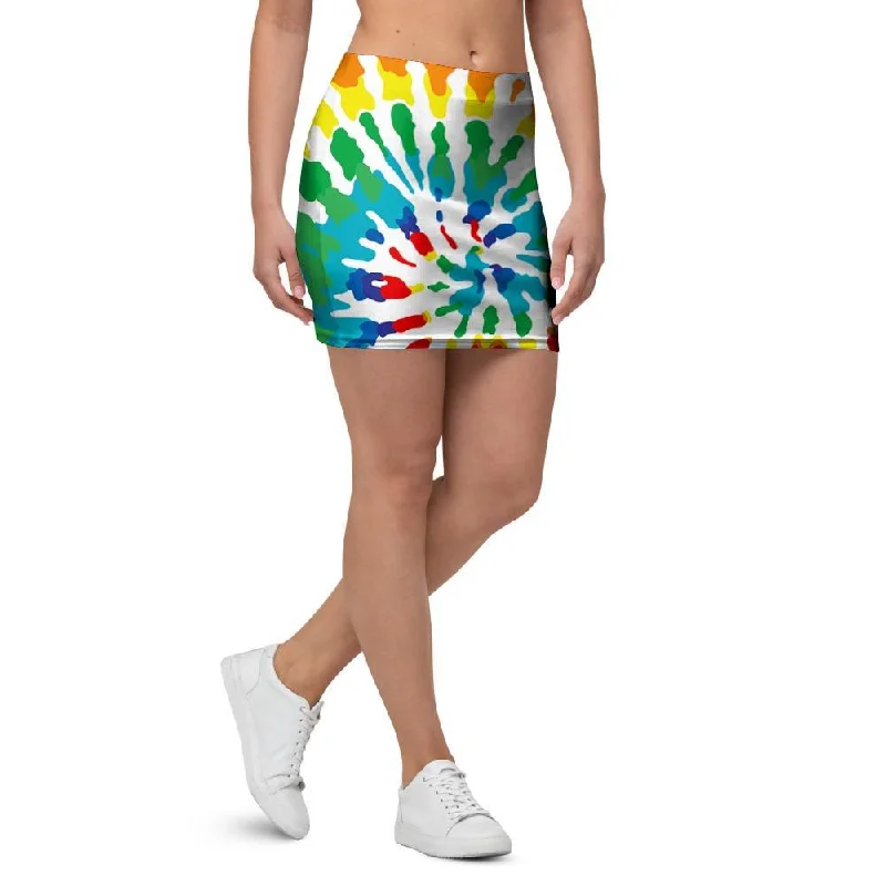 Tie Dye Mini Skirt wool skirt breathable