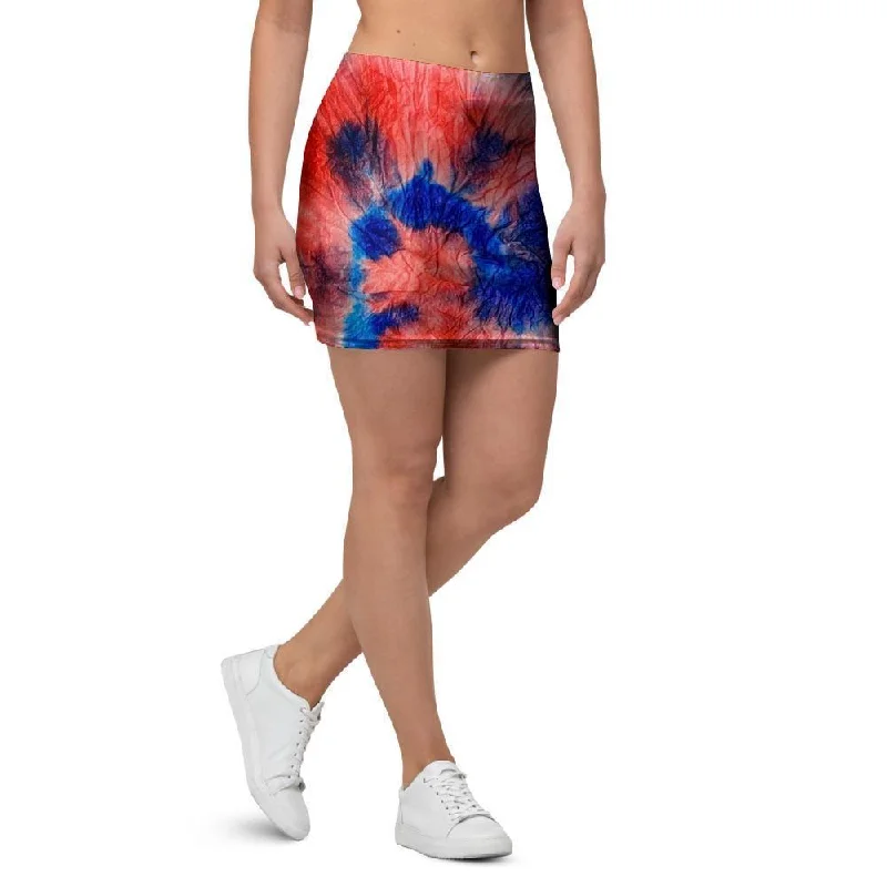 Tie Dye Swirl Batik Mini Skirt denim skirt durable