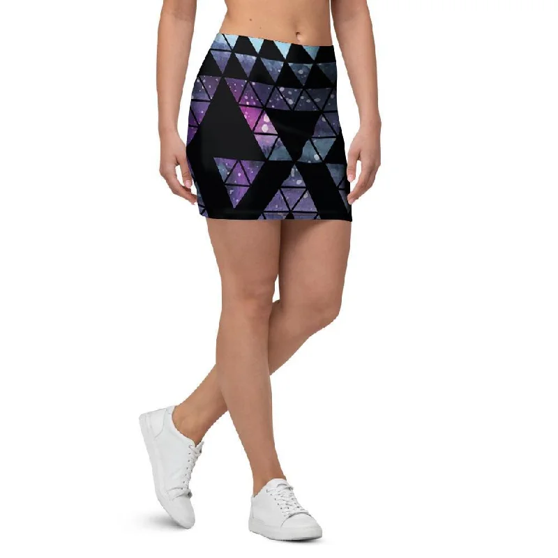 Triangle Galaxy Space Mini Skirt wool skirt sturdy