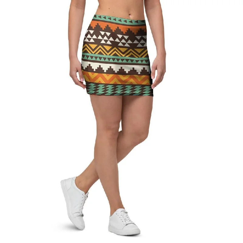 Tribal Aztec Mini Skirt velvet skirt luxurious