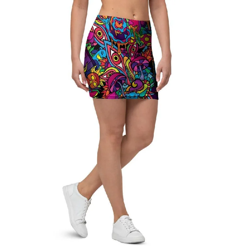 Tribal Hippie Trippy Mini Skirt lace skirt intricate