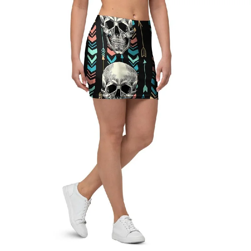 Tribal Skull Mini Skirt cashmere skirt fine