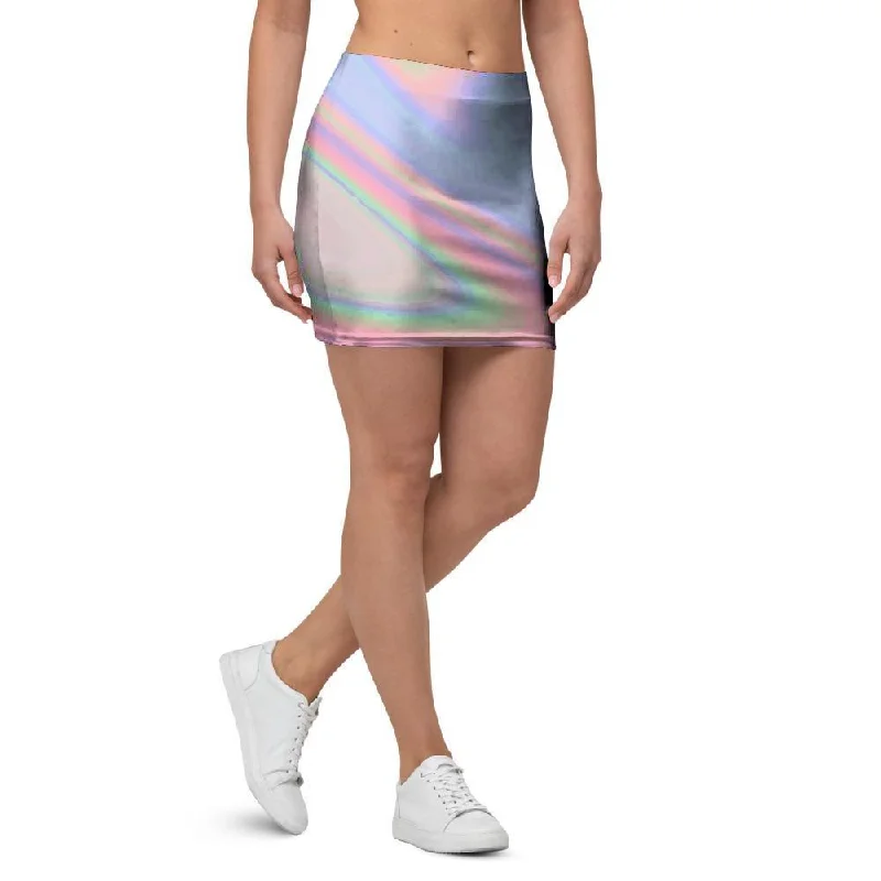 Trippy Holographic Mini Skirt maxi skirt elegant