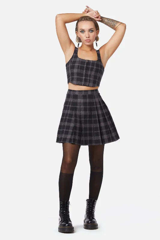 Victoria Tartan Pleated Skirt leather skirt sleek